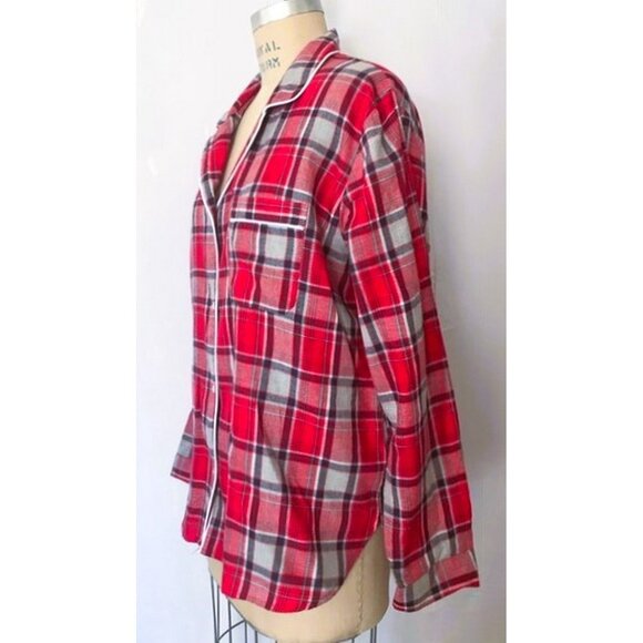 H&M RED BLUE HOLIDAY PLAID PAJAMA PJ SET L NWT - Picture 2 of 12
